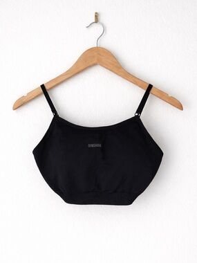 Gymshark Black Sports Bra Logo Back Adjustable Straps Athletic Size M